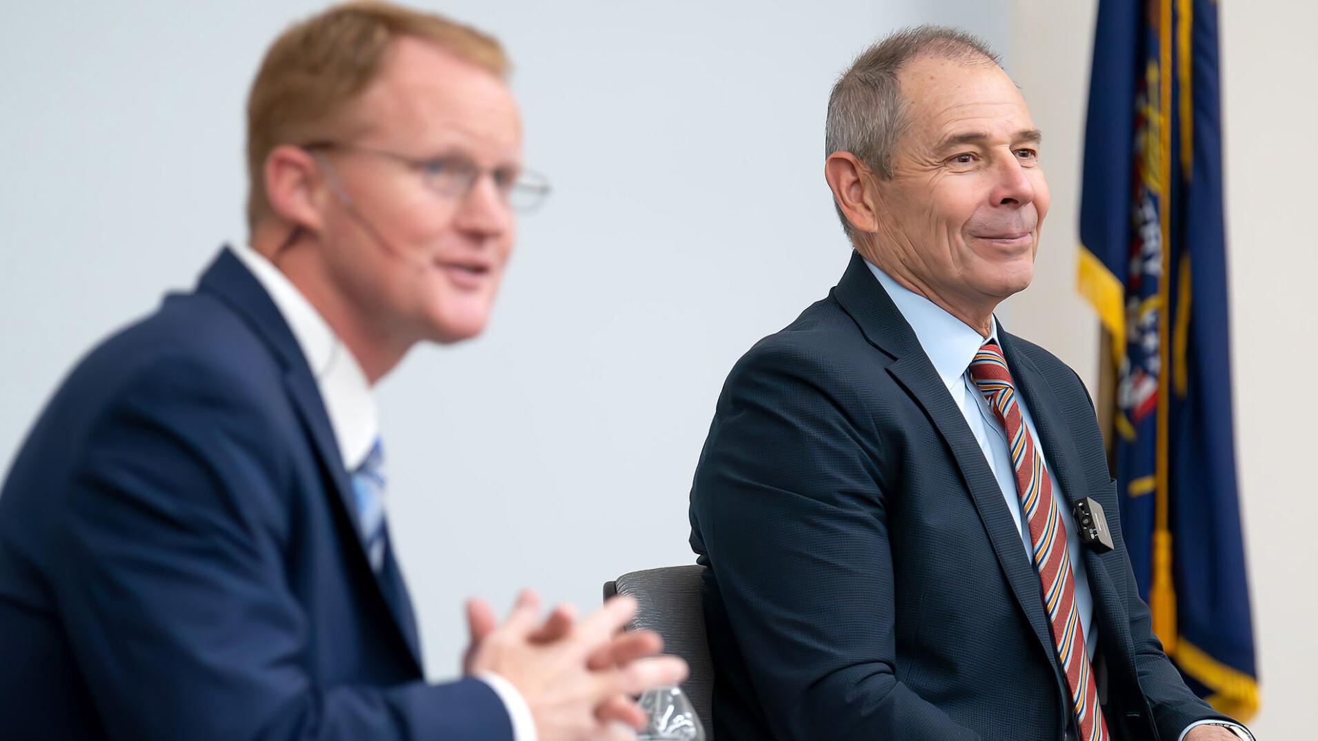 Senator Curtis talks budget cuts, national security, energy during Logan visit